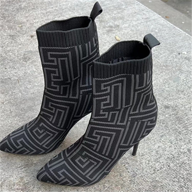 Women High Heel Ankle Boots