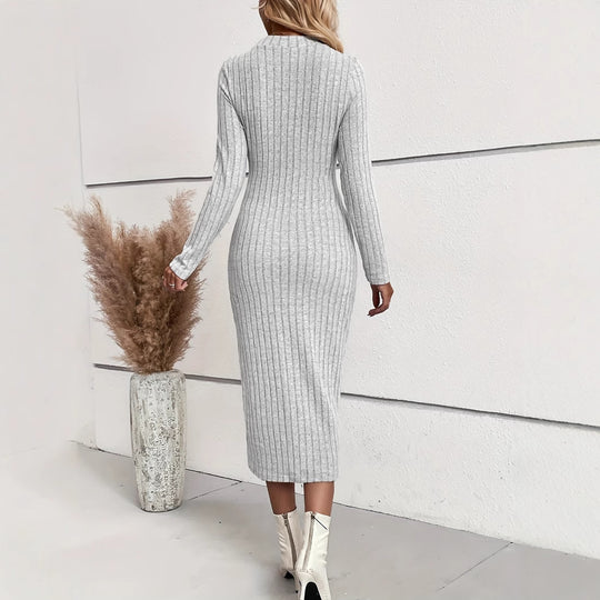 A New Knitted Jacquard Slim Fit Dress