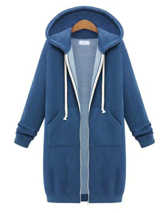 Zip-Up Hoodie - Knee-length