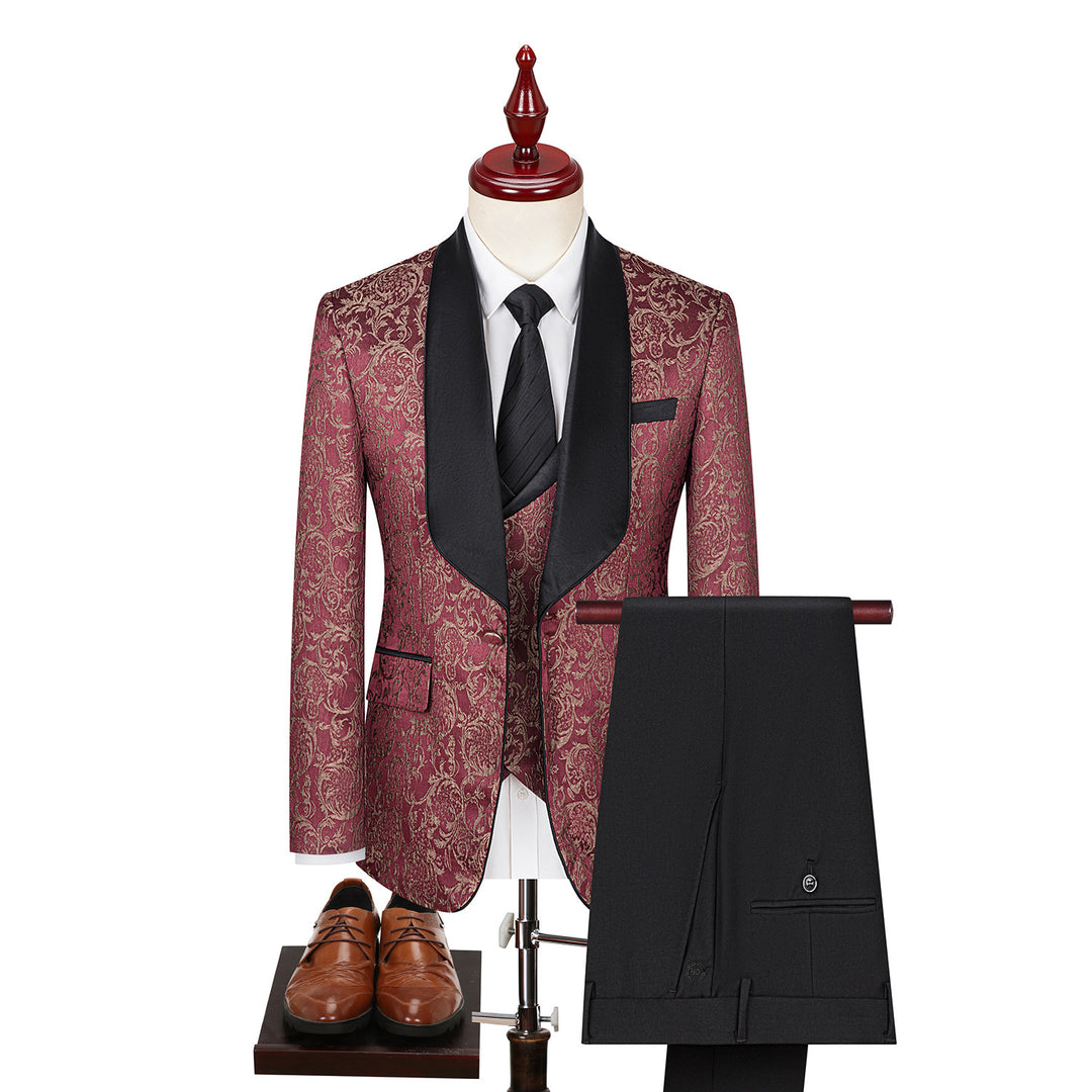 Men's Jacquard  Elegant Wedding Suit