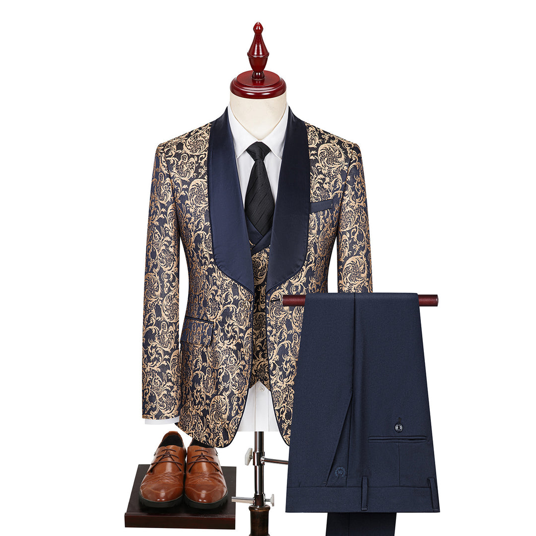 Men's Jacquard  Elegant Wedding Suit