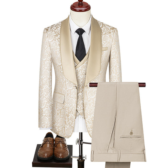 Men's Jacquard  Elegant Wedding Suit