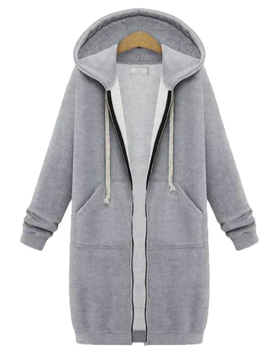 Zip-Up Hoodie - Knee-length