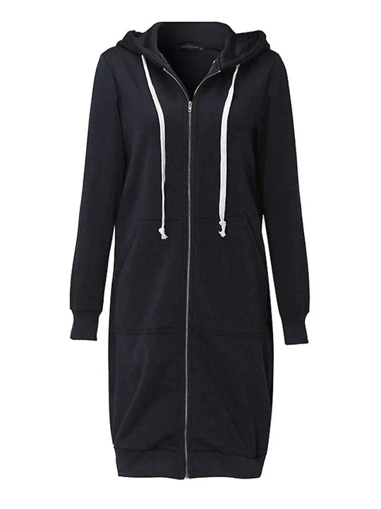 Zip-Up Hoodie - Knee-length