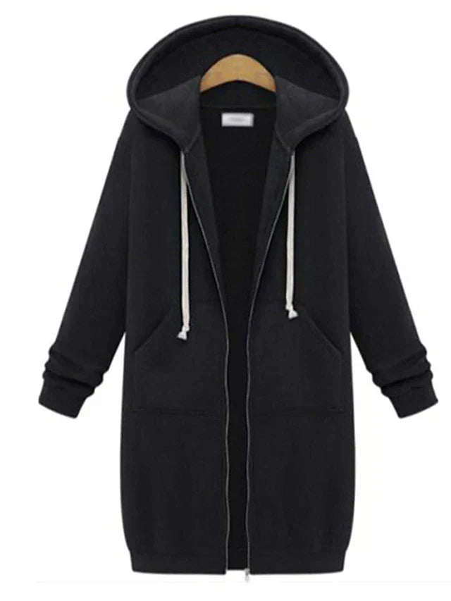 Zip-Up Hoodie - Knee-length